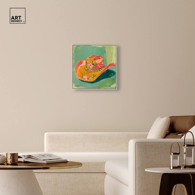 Wildflower Cowboy Hat Canvas by Art Remedy