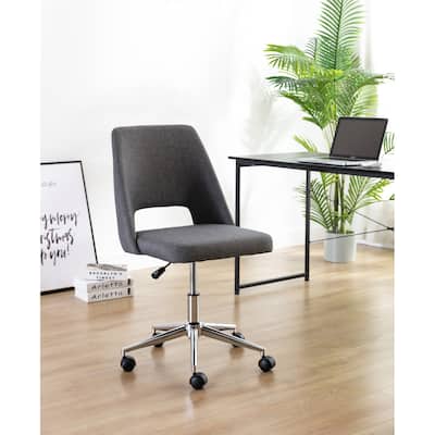 Porthos Home Kimora Office Chair, Linen Upholstery, Roller Wheels