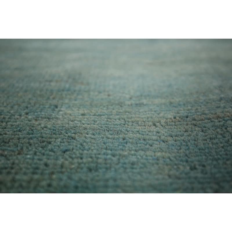 Aqua Blue Gabbeh Modern Area Rug Handmade Wool Carpet - 6'6" x 9'7"