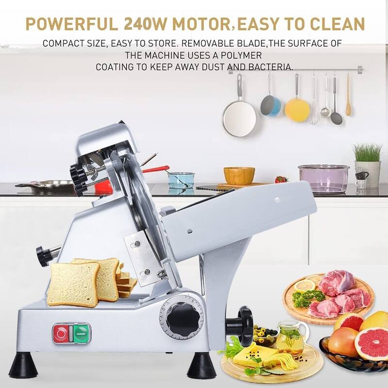 Meat Slicer Machine10 inch Commercial Meat Slicer 240W Semi-Auto Foody Slicer - 10 inch Slicer