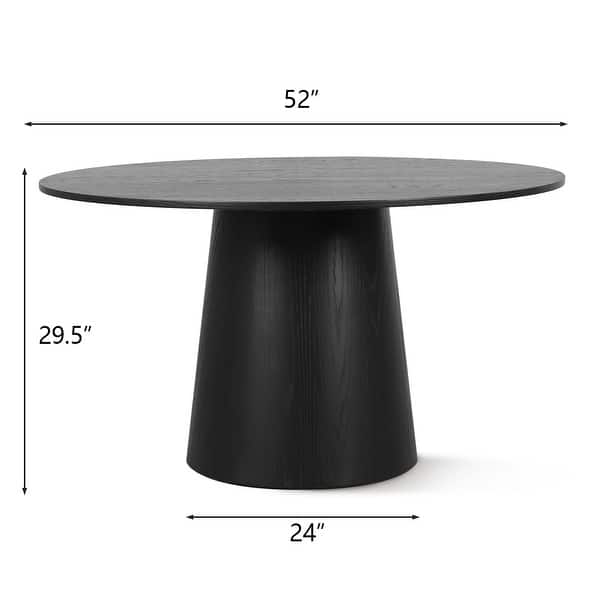 52" Solid Oak Round Pedestal Dining Table - Bed Bath & Beyond - 40850817
