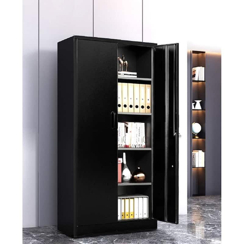 Metal 2 Door Garage Storage Cabinet - Black