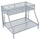 preview thumbnail 9 of 7, Silver Twin XL over Queen Metal Bunk Bed with Ladder and Guardrails