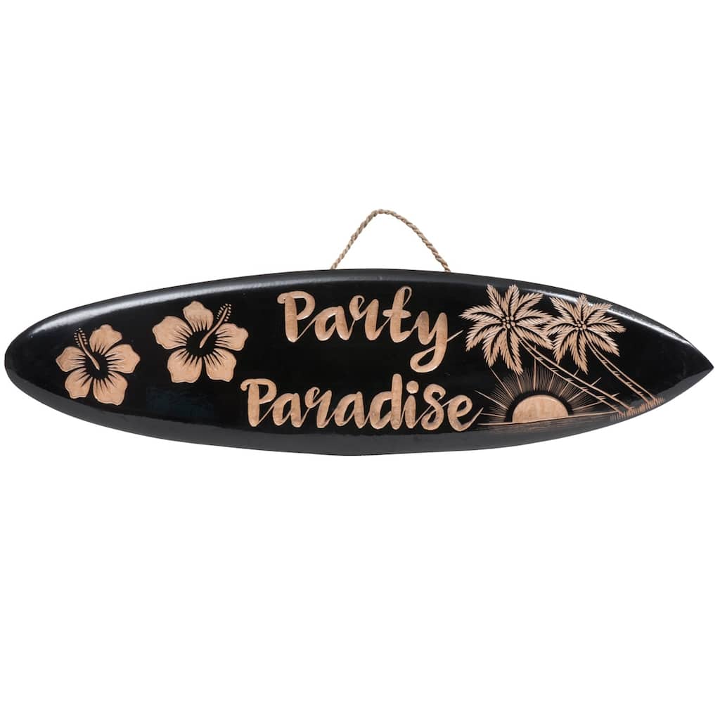 Party Paradise Surfboard Outdoor Sign