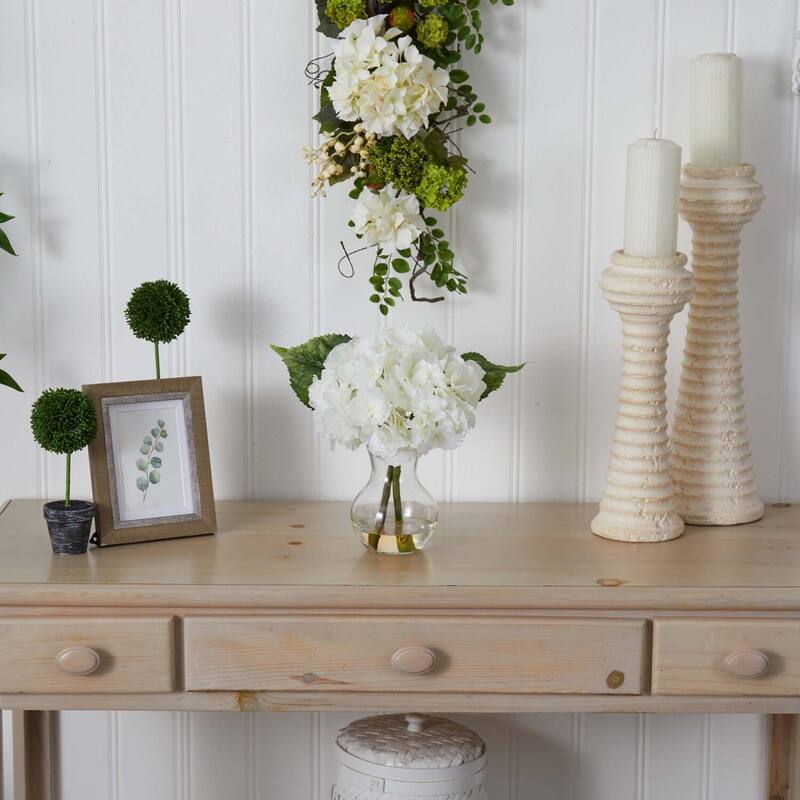 Farmhouse Flower Arrangement with Vase - Decorative Faux Floral DÃ©cor for Home - 13
