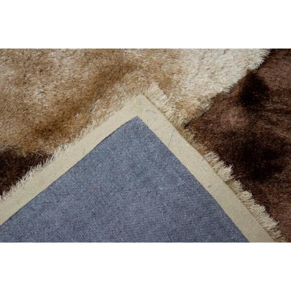 SL3 Signature Collection 1inch Pile Shag Area Rug Beige Color 5' x 7