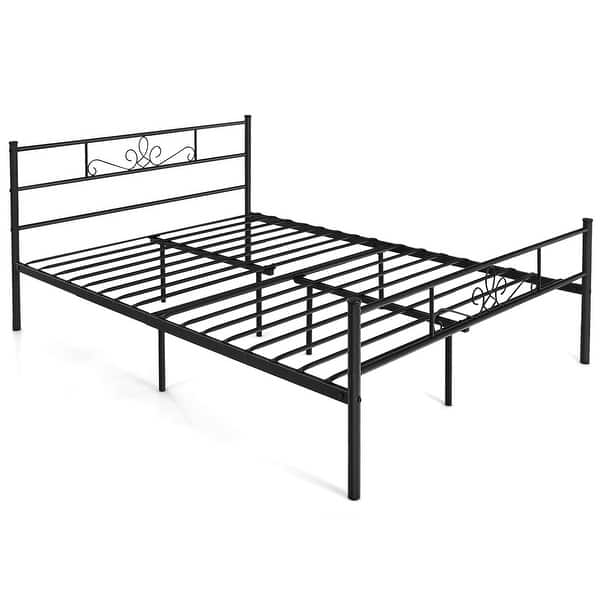 slide 2 of 15, Costway Twin/Queen/Full Metal Platform Bed Frame with Headboard and Queen