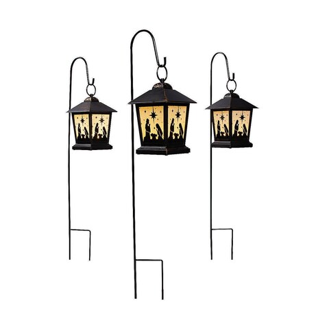 Outdoor Nativity Lanterns, Home Decor, Seasonal Decor, 3 Pieces - 5" x 9"