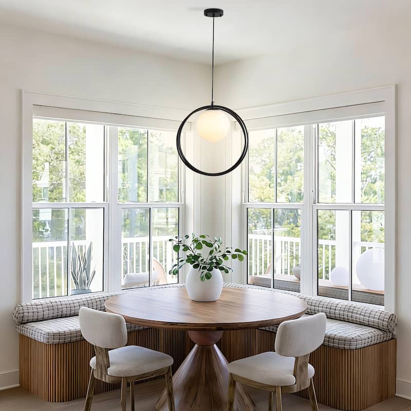 1-Light Modern Minimalist Ring Globe Chandelier