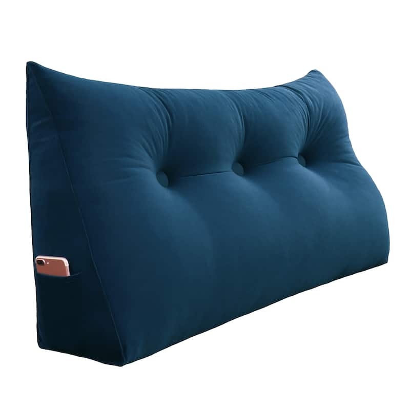 WOWMAX Dorm Bed Wedge Reading Pillow Headboard Back to College Velvet