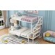 preview thumbnail 6 of 5, White Metal Twin over Full Bunk Bed Frame with Built-in Open Wardrobe, Storage Staircase and Guardrails for Kids, Teens