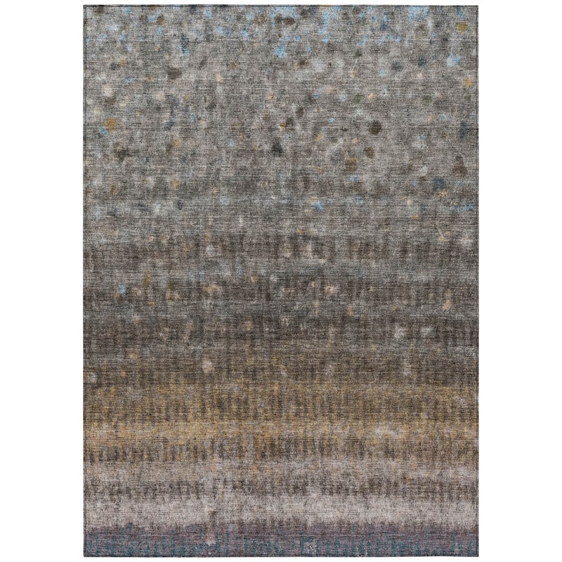 Machine Washable Indoor/ Outdoor Abstract Ombre Chantille Rug