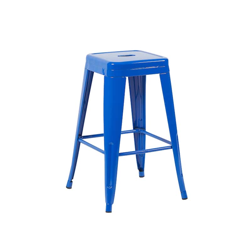 AC Pacific 24 Inch Industrial Stackable Metal Counter Stools Set of 2