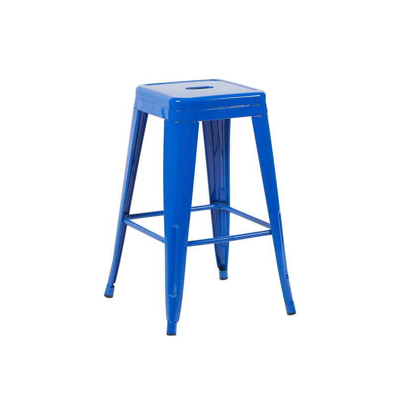 AC Pacific 24 Inch Industrial Stackable Metal Counter Stools Set of 4