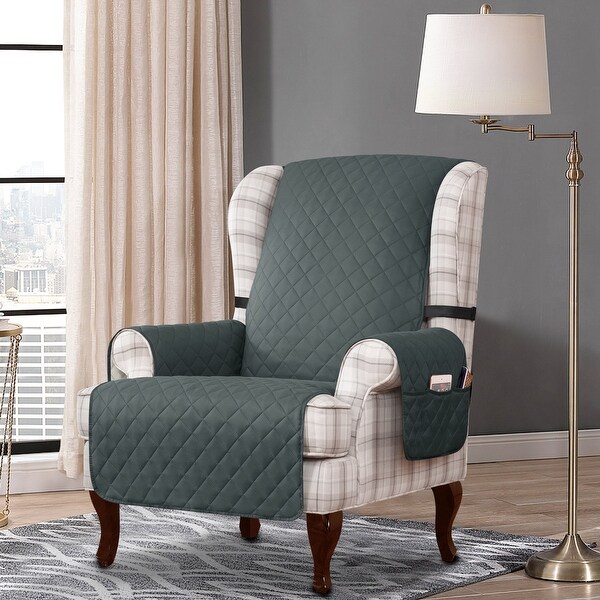 Tartan wingback shop chair covers