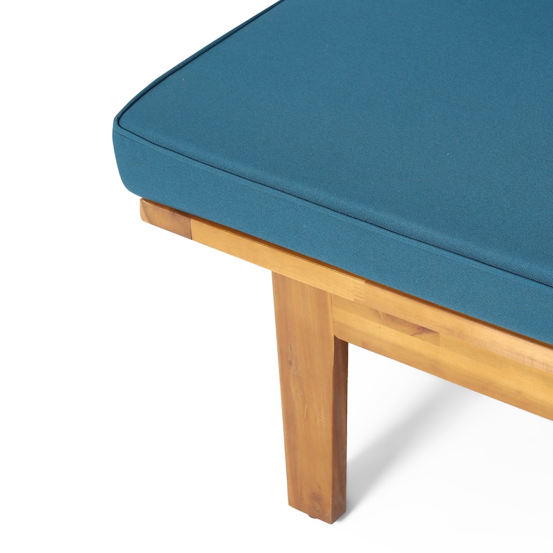 Jill Outdoor Acacia Wood Outdoor Convertible Daybed with Cushion by Christopher Knight Home