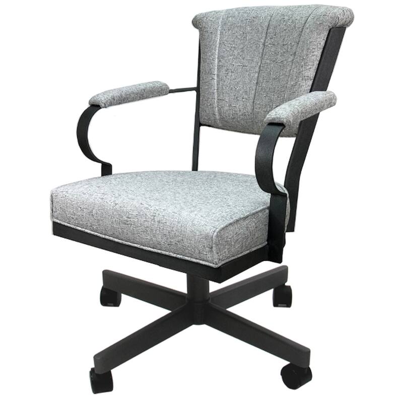Miami Swivel Metal Caster Chair on Reading Base - 18" High Seat - Hemsath Slate - Grey