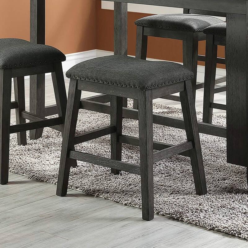 5 Piece Counter Height Dining Table Set, Wooden Kitchen Breakfast Table Set with Storage Shelves, 2 High Chairs & 2 Stools