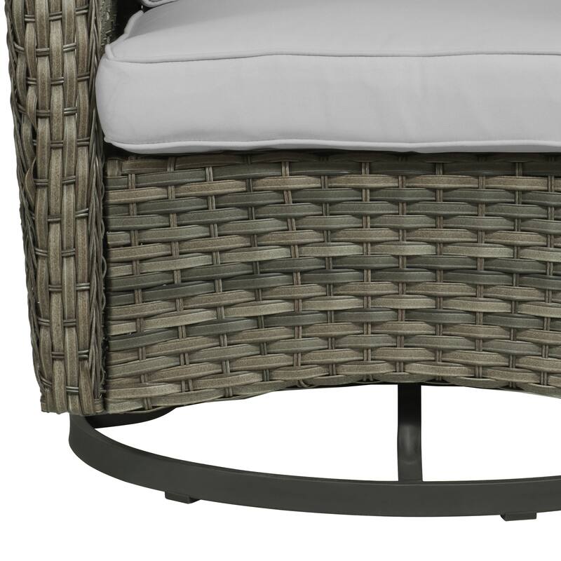 Patio Rattan Chairs Outdoor Wicker Swivel Rocker with Cushion