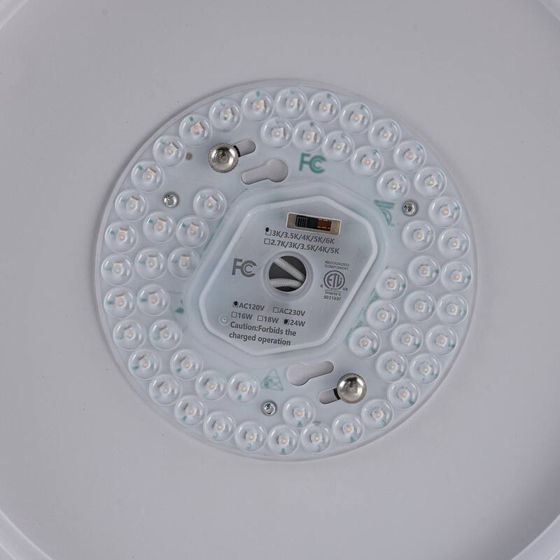 Selectable LED Flush Mount Ceiling Light with Frosted Glass