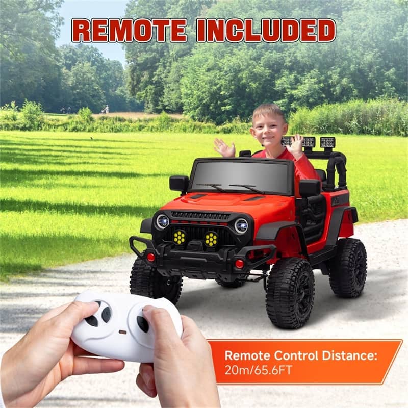 Kids Ride-On Car SUV Design with 2 Motors and Shock-Absorbing Wheels Remote Control - 39.4" L x 24.8" W x 25.6" H