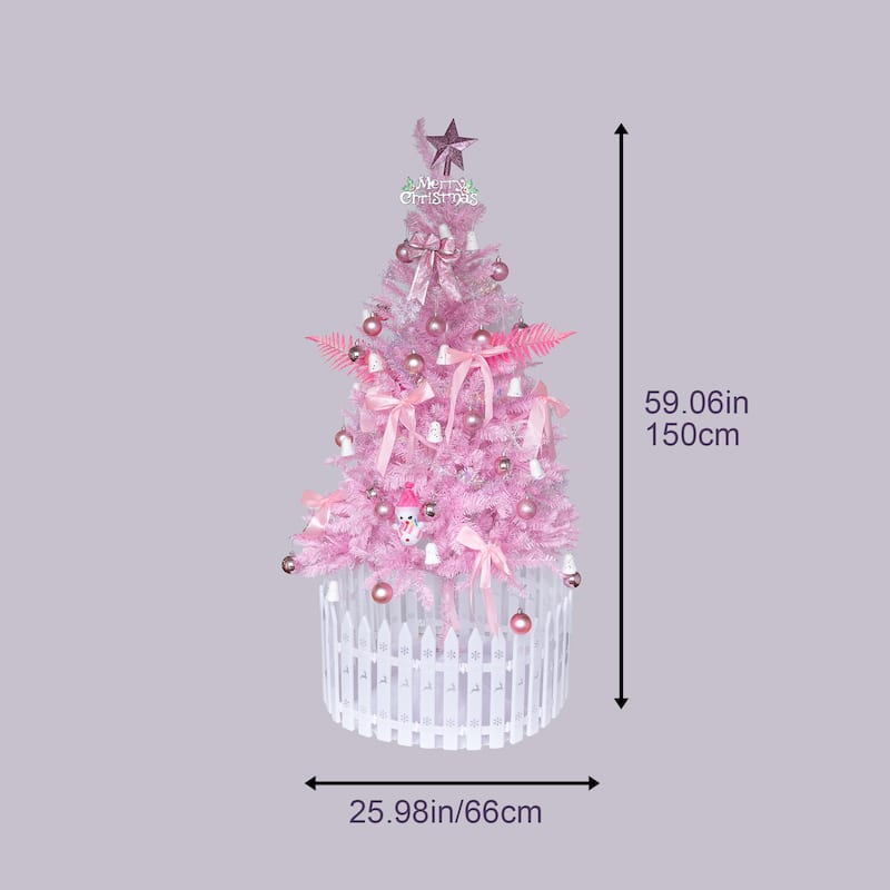 Artificial Christmas Tree - Pink Finish, Holiday Decor