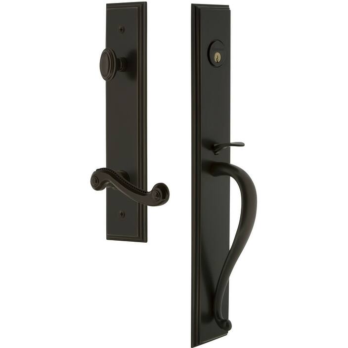 Grandeur Carre Solid Brass Rose Left Handed Keyed Entry Single - Timeless Bronze