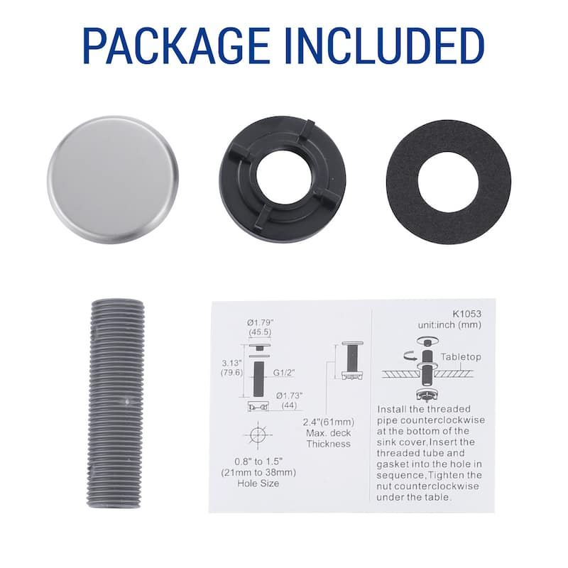 WOWOW 1-3/4 in.Kitchen Sink Hole Cover in Modern