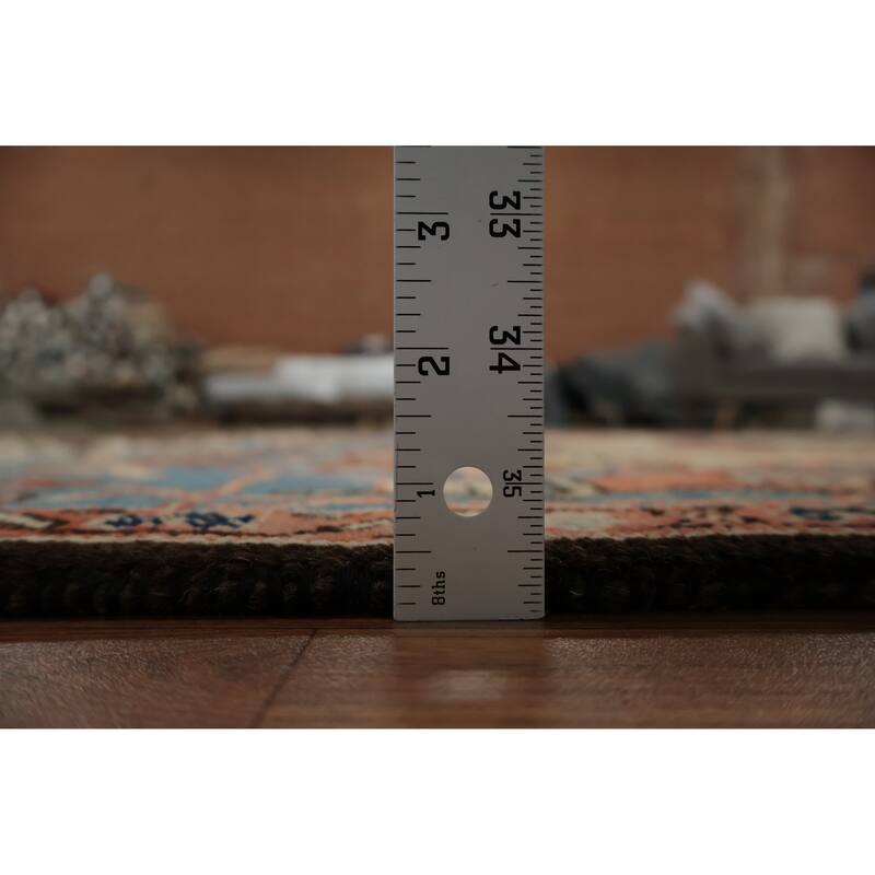 Hand Knotted Oriental 100% Wool Carpet Traditional Floral Beige & Ivories Heriz Area Rug - 8' 1'' X 6' 3''