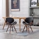preview thumbnail 1 of 8, Modern Upholstered Dining Chairs with Walnut Curved Back, Set of 2