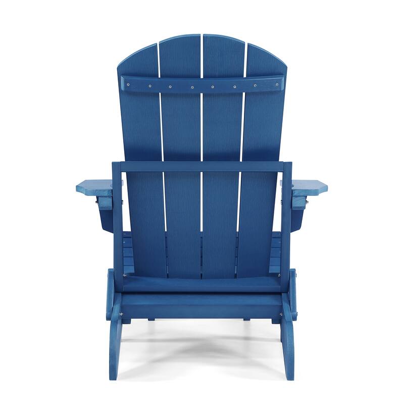 Seaton Folding Poly Adirondack Chair with Pull-out Ottoman, Set of 2