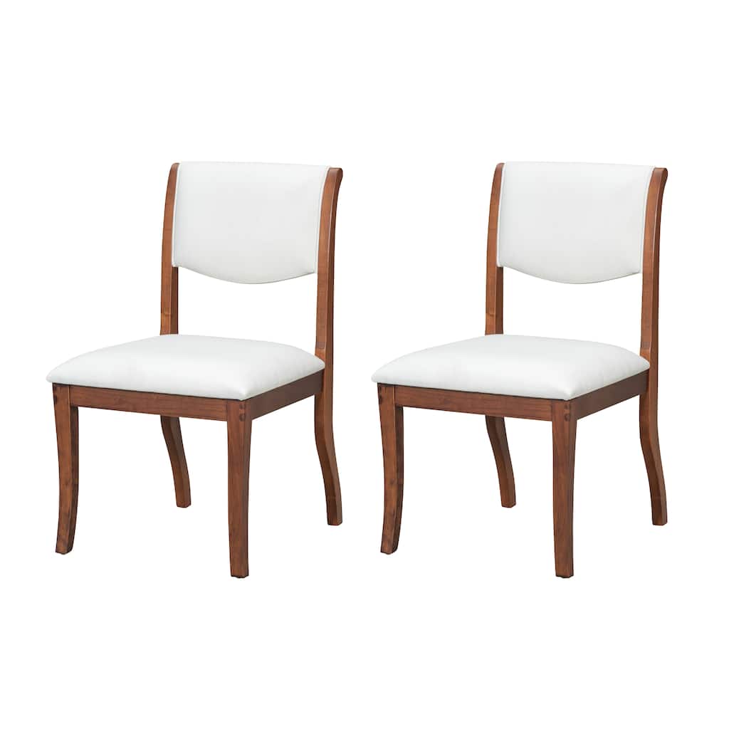 Walnut Side Chair Reception Chair Office Chair Upholstered Chair Set of 2 Vanity Chair with Wood Legs