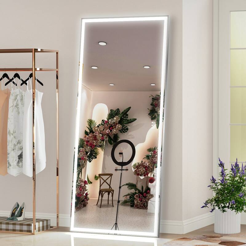 Rectangular Framed Wall Mounted LED Bathroom Vanity Mirror - 32" X 72"