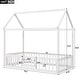 preview thumbnail 2 of 3, Kids House Bed Twin Size Wood Floor Bed With Fence Roof Pine