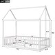 preview thumbnail 6 of 6, White Twin Pine House Bed with Fence, Door, Solid Construction