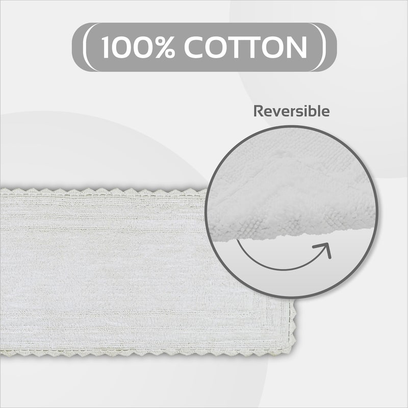 Better Trends Bath Rugs Set 100% Cotton Soft & Water Absorbent Tufted Bathroom Rug for Shower, Sink Bath Mats Lilly Crochet