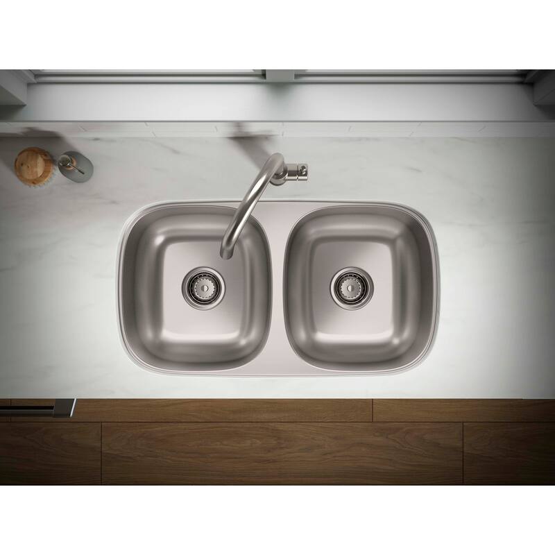 Sterling 36598 Valton 32-1/4" Undermount Double Basin Stainless Steel - Stainless Steel