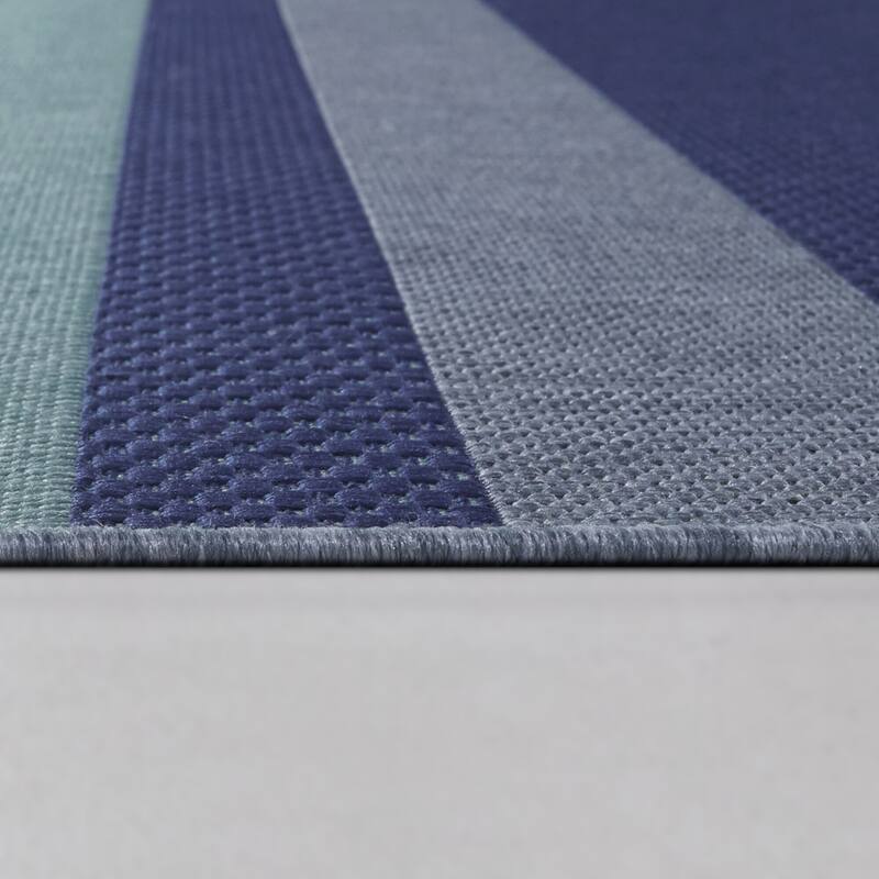 Sandor Modern Striped Indoor/Outdoor Area Rug