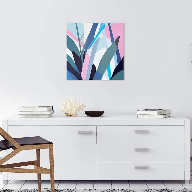 Wynwood Studio Canvas Abstract Aromatic Azure 1 Blue and Tropical Wall Art Canvas Print - 20 x 20