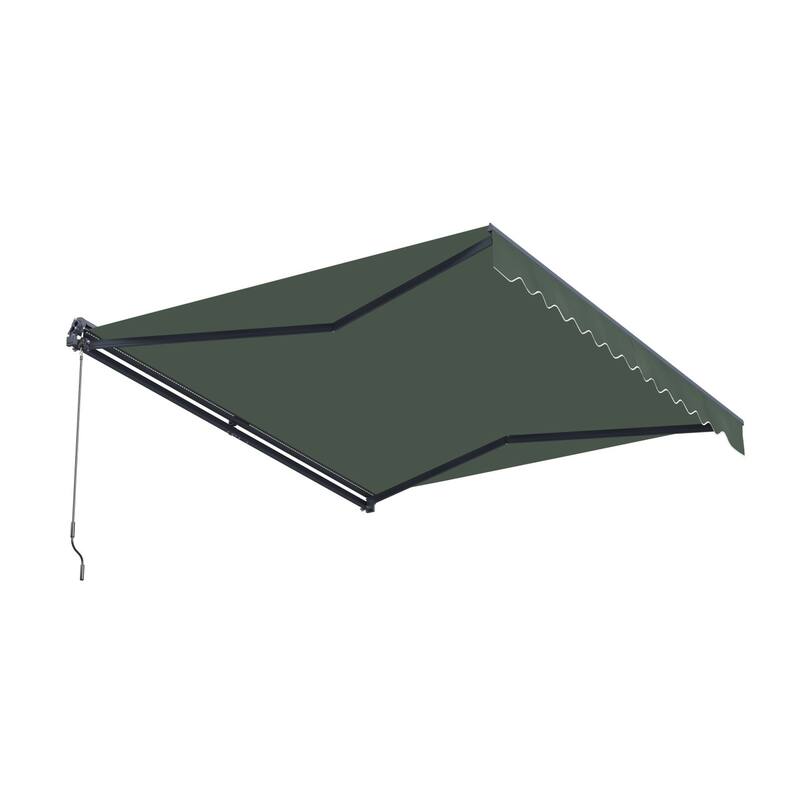 ALEKO Moroccan Semi-Cassette Motorized Patio Awning - Forest Green - 12 x 10 Feet