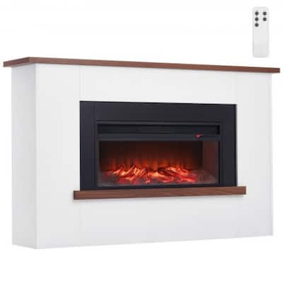 1500W Electric Fireplace Heater with Adjustable Flame Brightness and Infrared Heat Remote Control