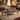 Traditional Style Rectangular Wood and Marble Coffee Table, Walnut Brown