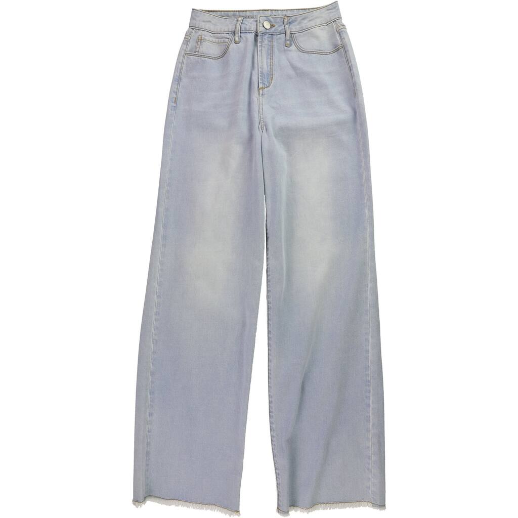 Articles of Society Womens Frayed Hem Wide Leg Jeans,, Blue, 24