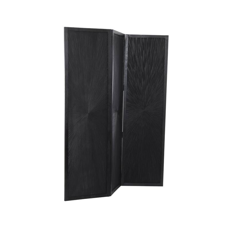 Black or White Mango Wood Contemporary Room Divider Screen with Carved Design - 60 x 70