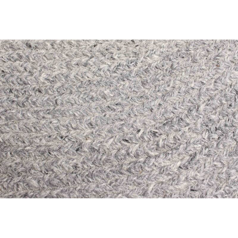 ECARPETGALLERY Braid weave Sienna Grey Wool Rug - 3'10 x 3'10
