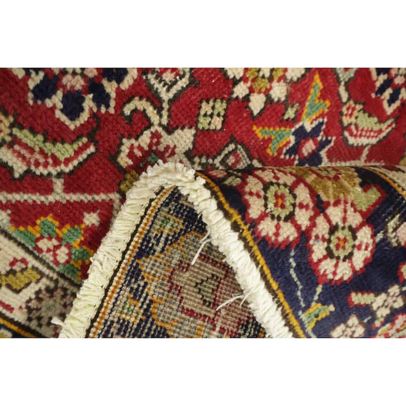 Hand Knotted Oriental 100% Wool Carpet Traditional All-Over Red Tabriz Area Rug - 5' 10'' X 4' 1''