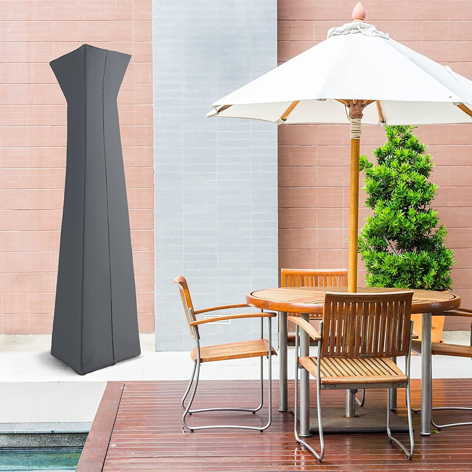 Patio Standing Propane Heater Cover Waterproof with Zipper and Bag - 87'' x  34 x 19 (H x D x B) - Bed Bath & Beyond - 34336769