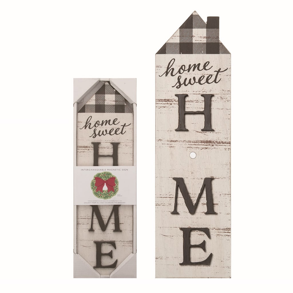 Transpac Wood White Christmas Interchangeable Home Sign