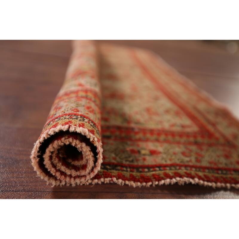 Pre-1900 Antique Senneh Vegetable Dye Foyer Wool Carpet - 1'10" x 2'11"