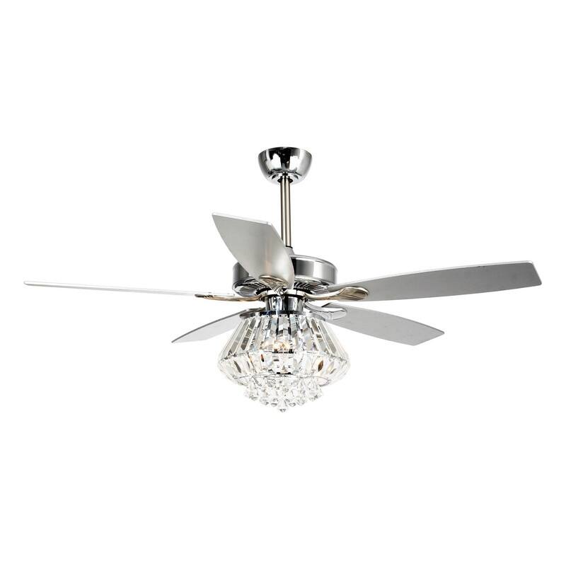 52-inch Crystal Chandelier Ceiling Fan with Light and Remote Control